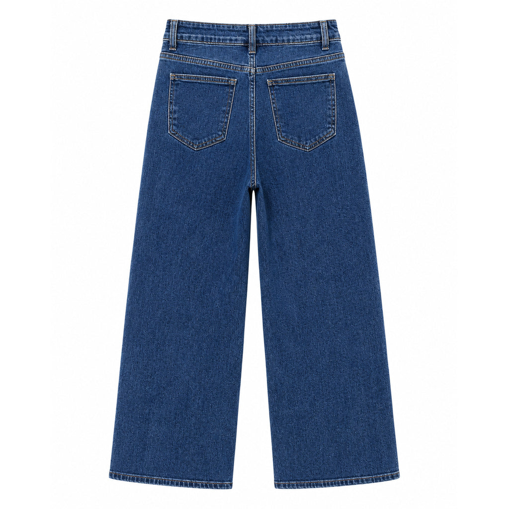 Vaquero ancho azul con brillantes
