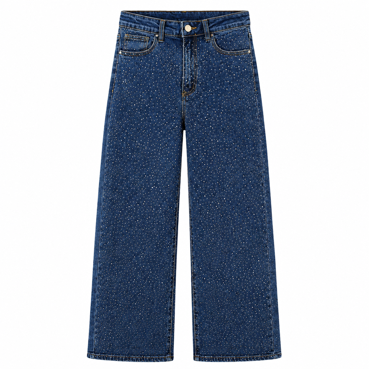 Vaquero ancho azul con brillantes