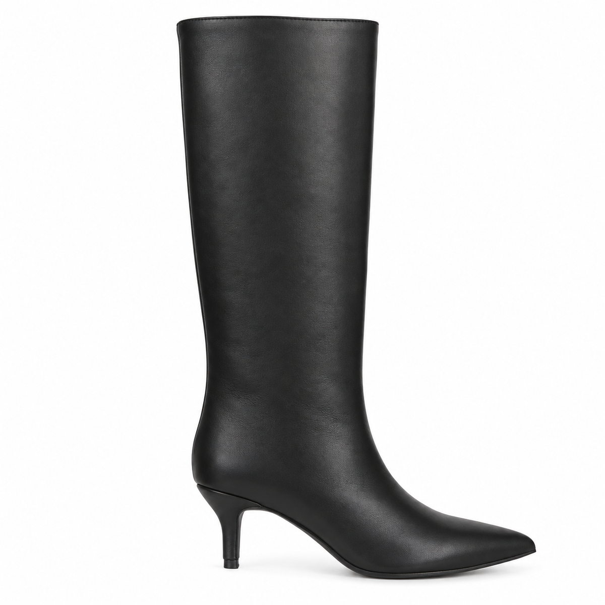 Botas Altas de Mujer con Punta Fina y Tacón Bajo – Caña Ancha, Cremallera Lateral y Diseño Elegante 2026